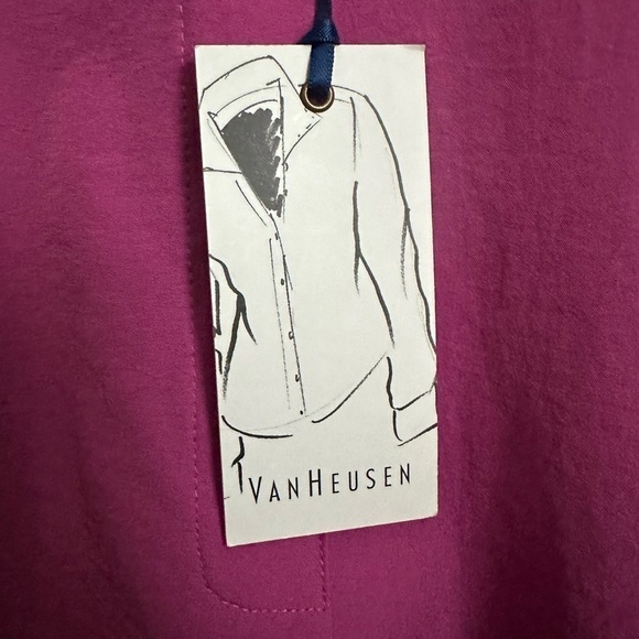 Van HEUSEN Fuchsia Long Sleeve Easy Fit Blouse - Picture 10 of 11